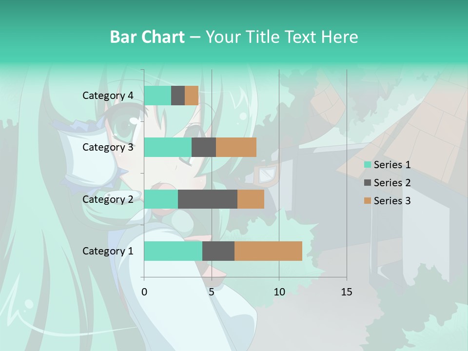 A Girl With Green Hair Is Holding A Cell Phone PowerPoint Template