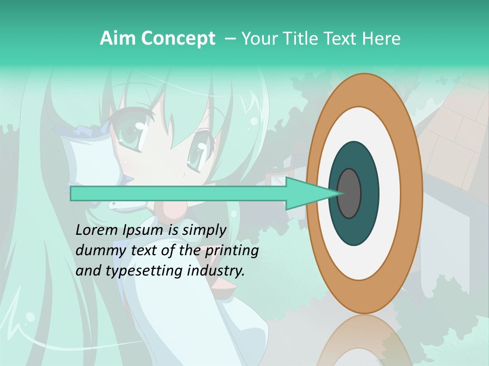 A Girl With Green Hair Is Holding A Cell Phone PowerPoint Template