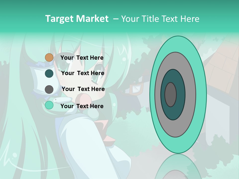 A Girl With Green Hair Is Holding A Cell Phone PowerPoint Template