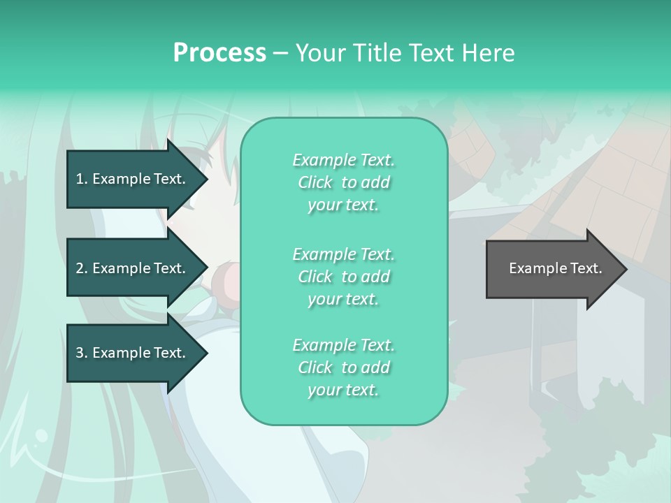 A Girl With Green Hair Is Holding A Cell Phone PowerPoint Template