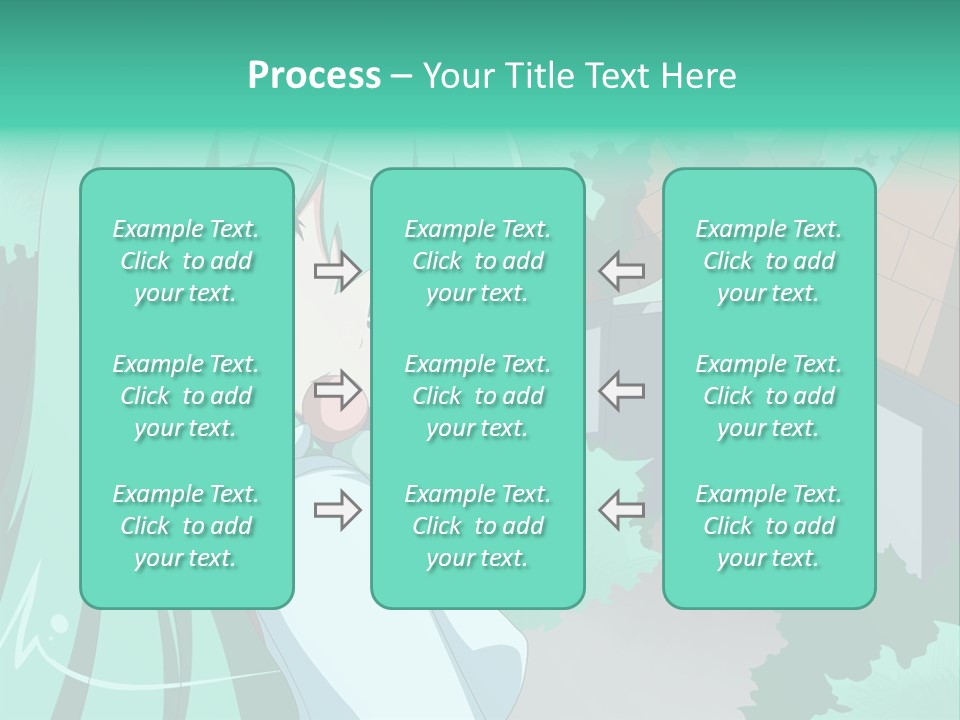 A Girl With Green Hair Is Holding A Cell Phone PowerPoint Template