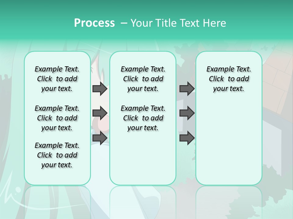 A Girl With Green Hair Is Holding A Cell Phone PowerPoint Template