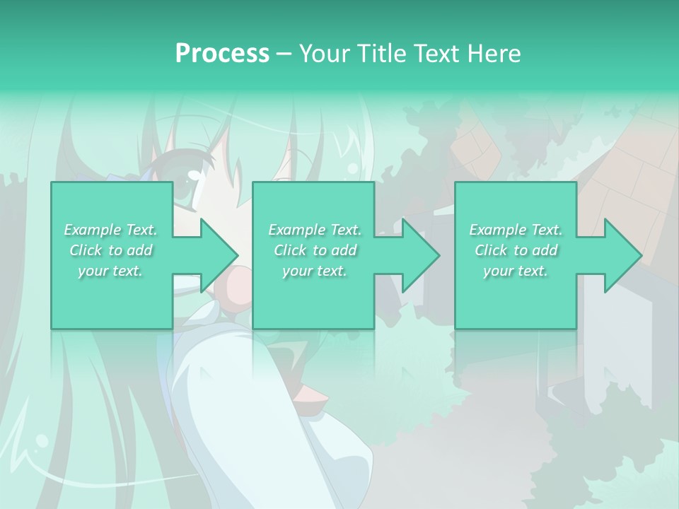 A Girl With Green Hair Is Holding A Cell Phone PowerPoint Template