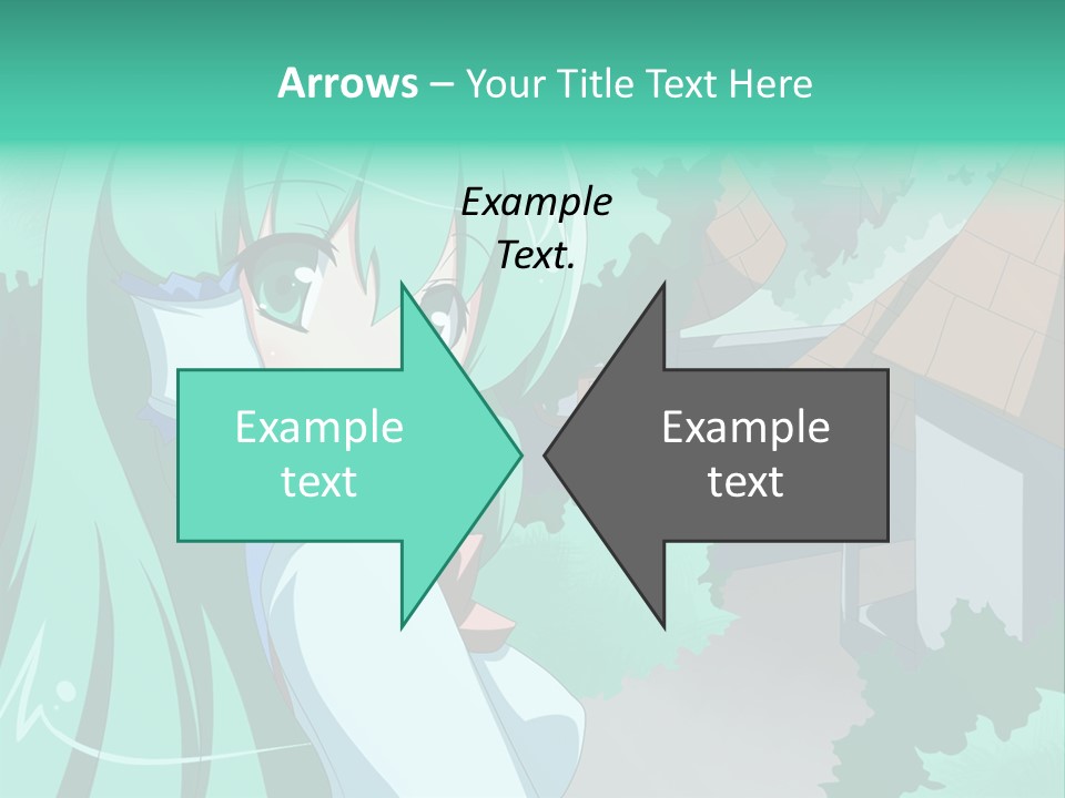 A Girl With Green Hair Is Holding A Cell Phone PowerPoint Template