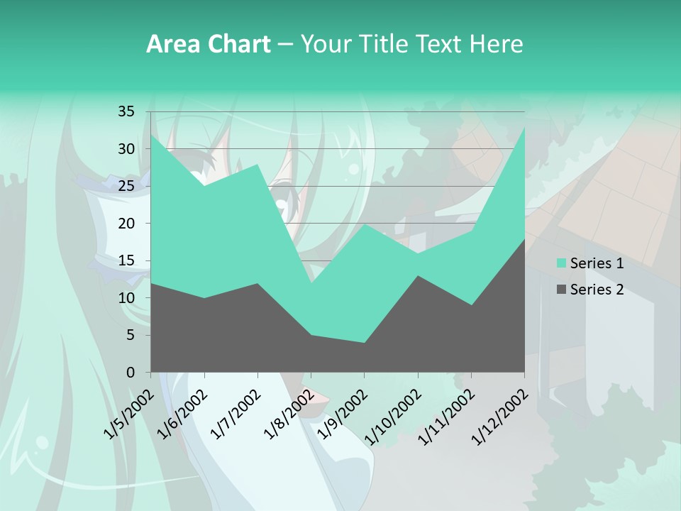 A Girl With Green Hair Is Holding A Cell Phone PowerPoint Template