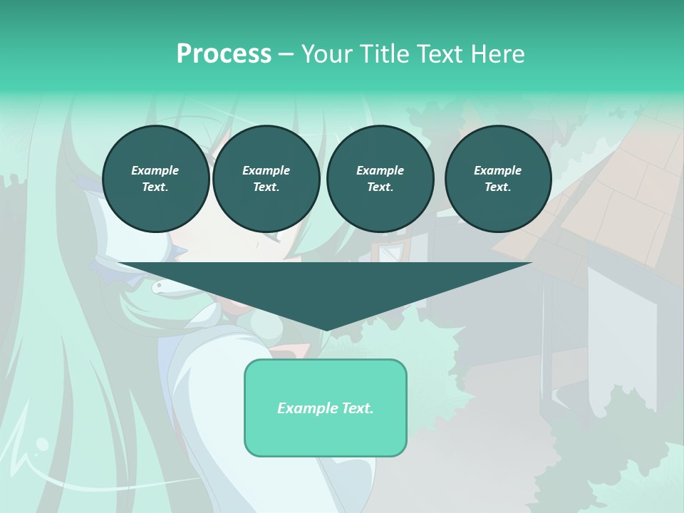 A Girl With Green Hair Is Holding A Cell Phone PowerPoint Template