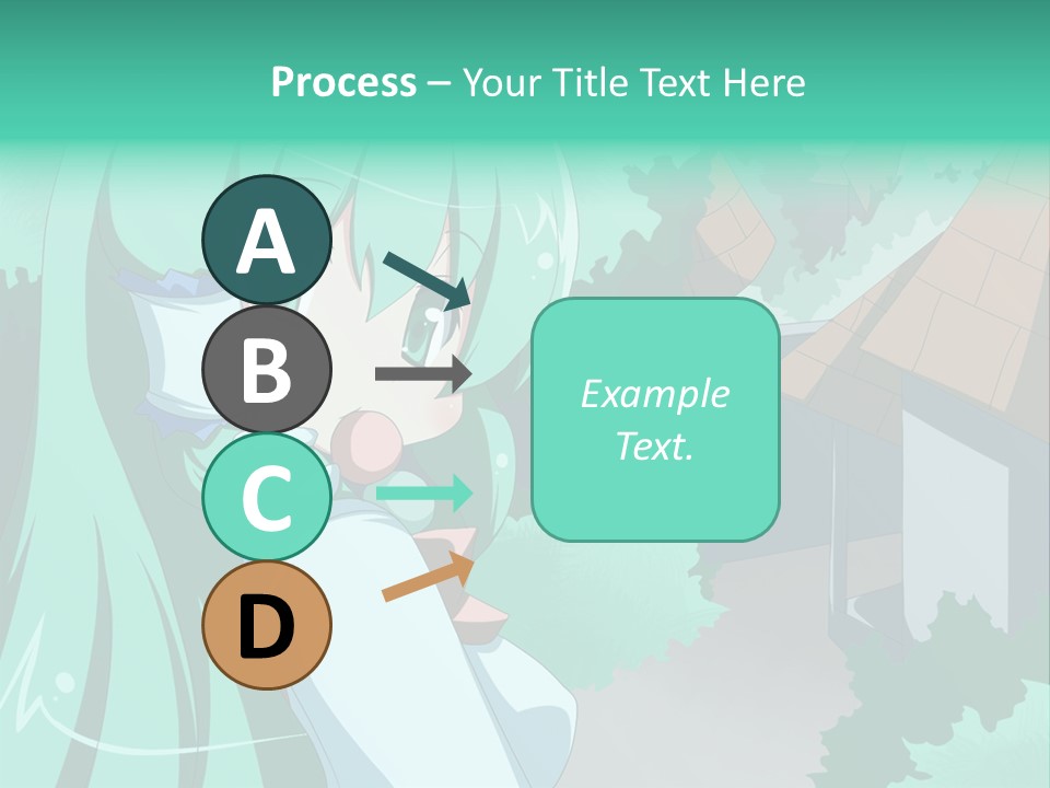 A Girl With Green Hair Is Holding A Cell Phone PowerPoint Template