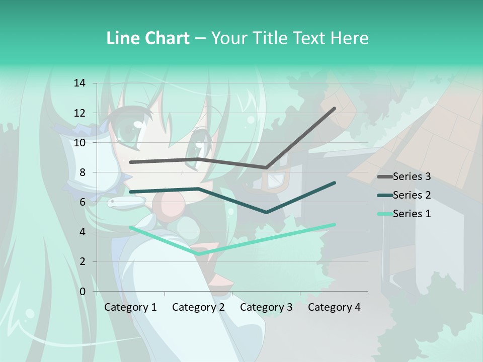 A Girl With Green Hair Is Holding A Cell Phone PowerPoint Template
