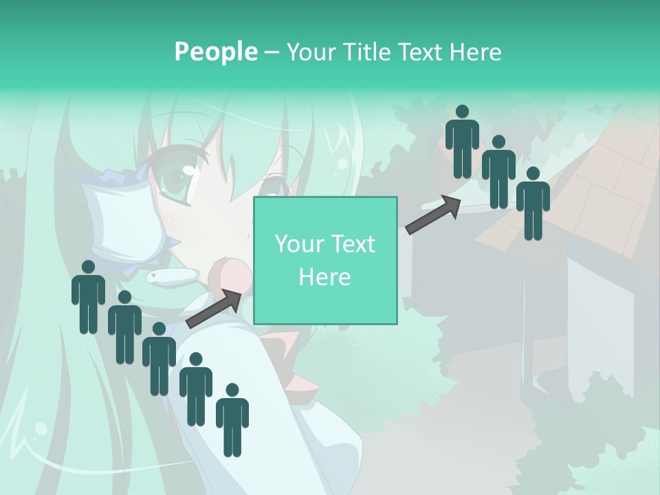 A Girl With Green Hair Is Holding A Cell Phone PowerPoint Template