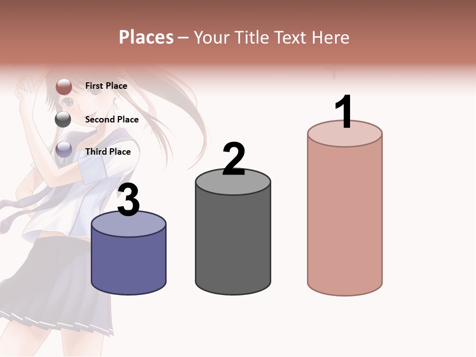 A Girl With Long Hair Is Standing In Front Of A White Background PowerPoint Template