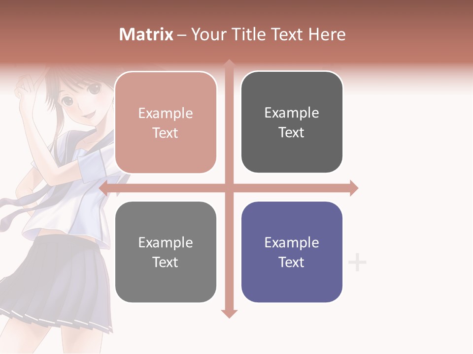 A Girl With Long Hair Is Standing In Front Of A White Background PowerPoint Template