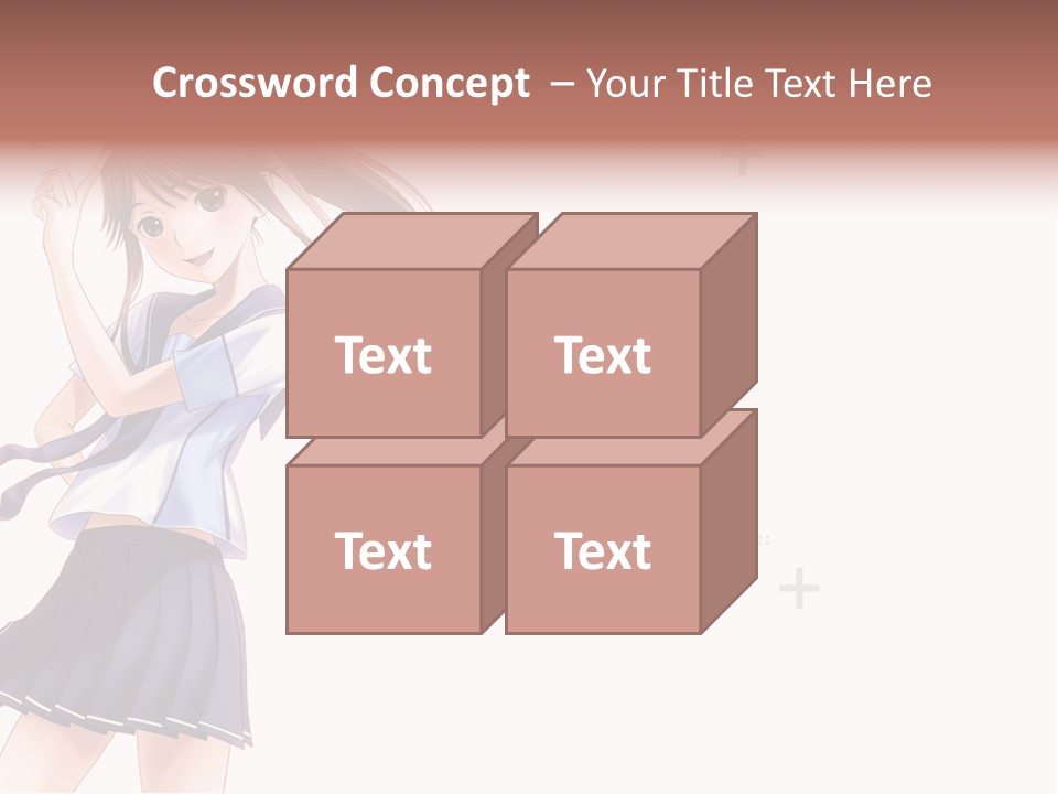 A Girl With Long Hair Is Standing In Front Of A White Background PowerPoint Template