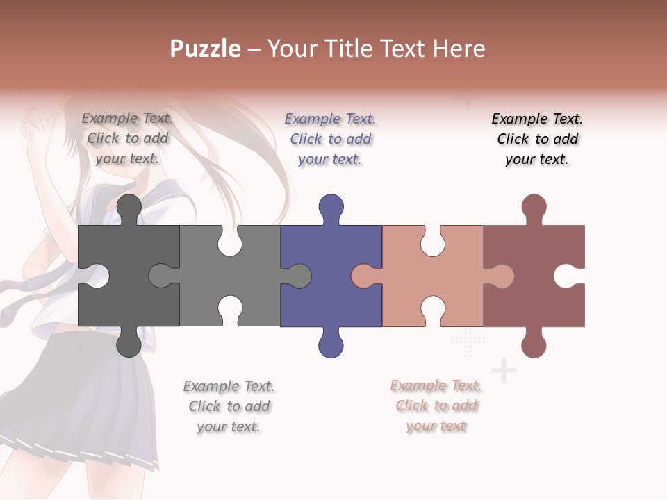 A Girl With Long Hair Is Standing In Front Of A White Background PowerPoint Template