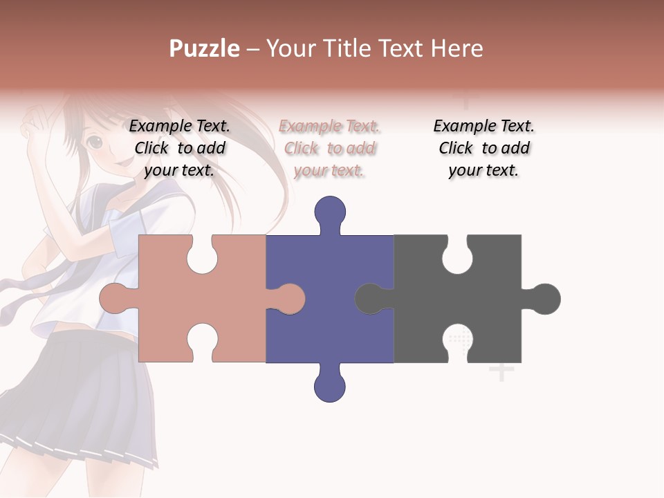 A Girl With Long Hair Is Standing In Front Of A White Background PowerPoint Template