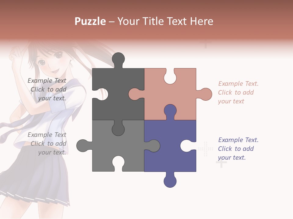 A Girl With Long Hair Is Standing In Front Of A White Background PowerPoint Template