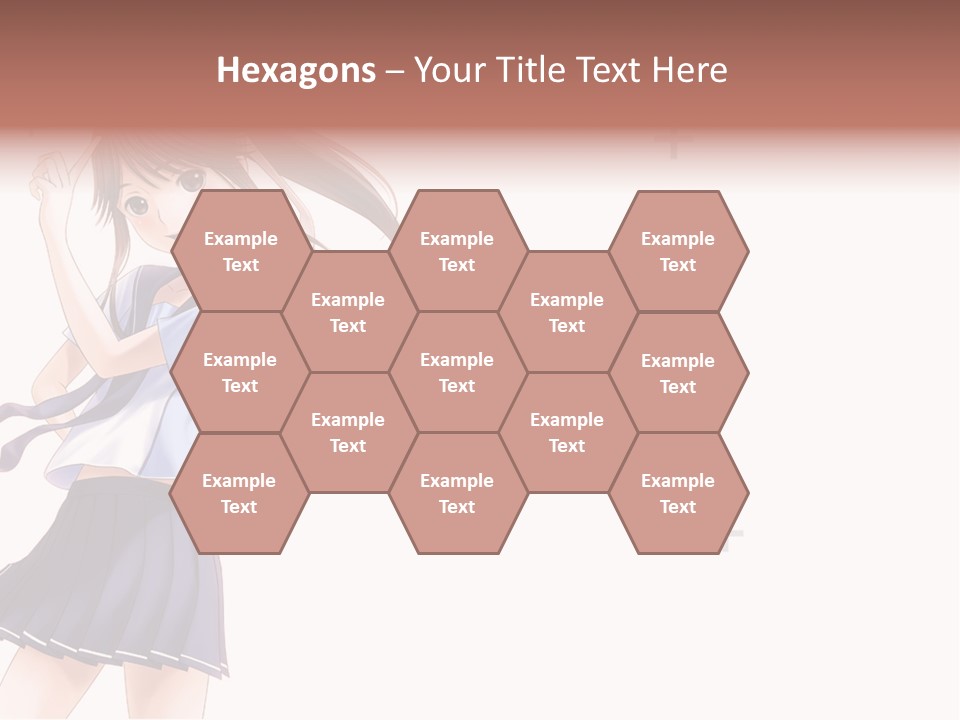 A Girl With Long Hair Is Standing In Front Of A White Background PowerPoint Template