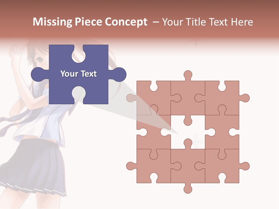 A Girl With Long Hair Is Standing In Front Of A White Background PowerPoint Template