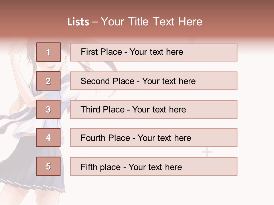 A Girl With Long Hair Is Standing In Front Of A White Background PowerPoint Template