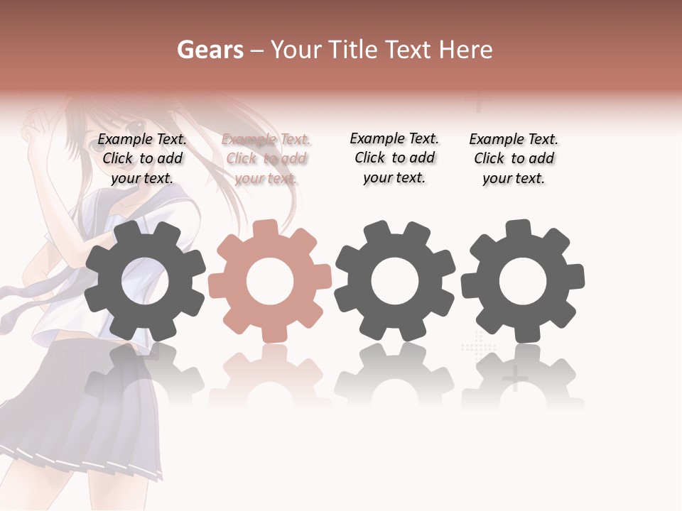 A Girl With Long Hair Is Standing In Front Of A White Background PowerPoint Template