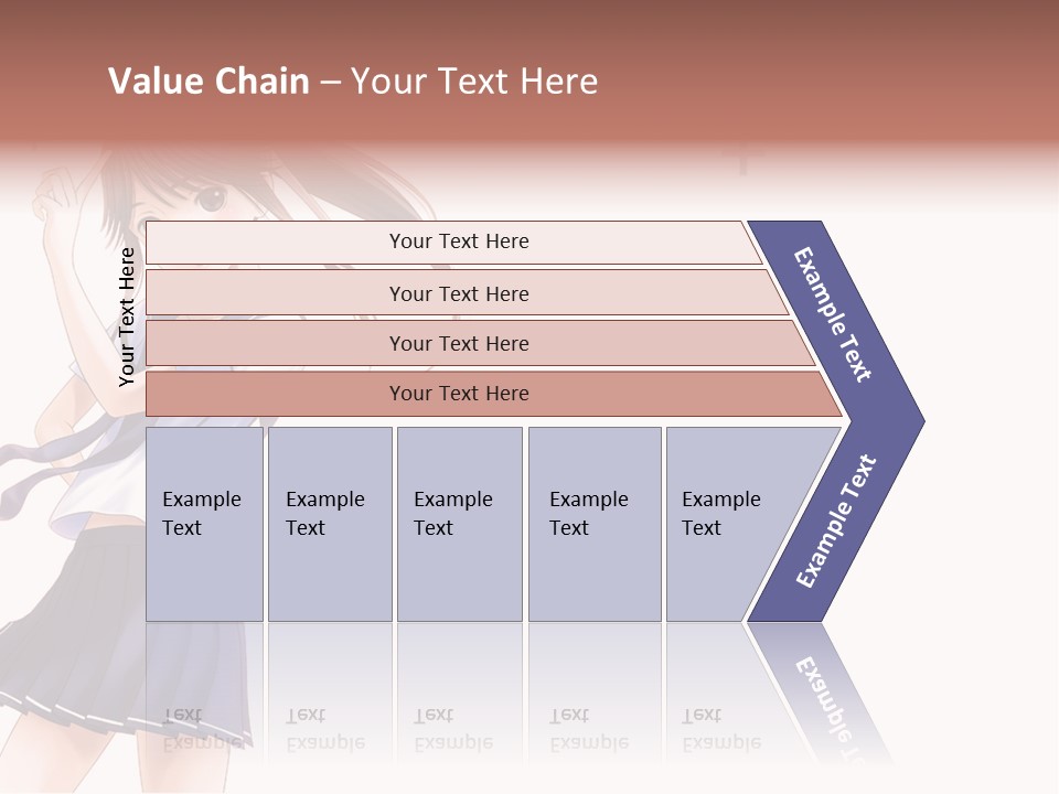 A Girl With Long Hair Is Standing In Front Of A White Background PowerPoint Template