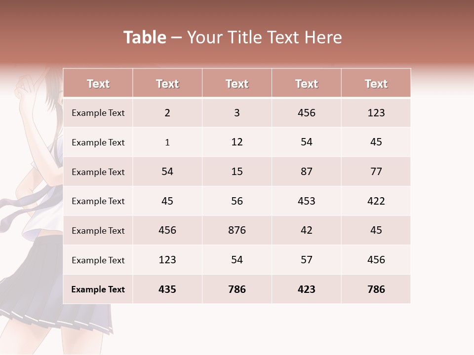 A Girl With Long Hair Is Standing In Front Of A White Background PowerPoint Template