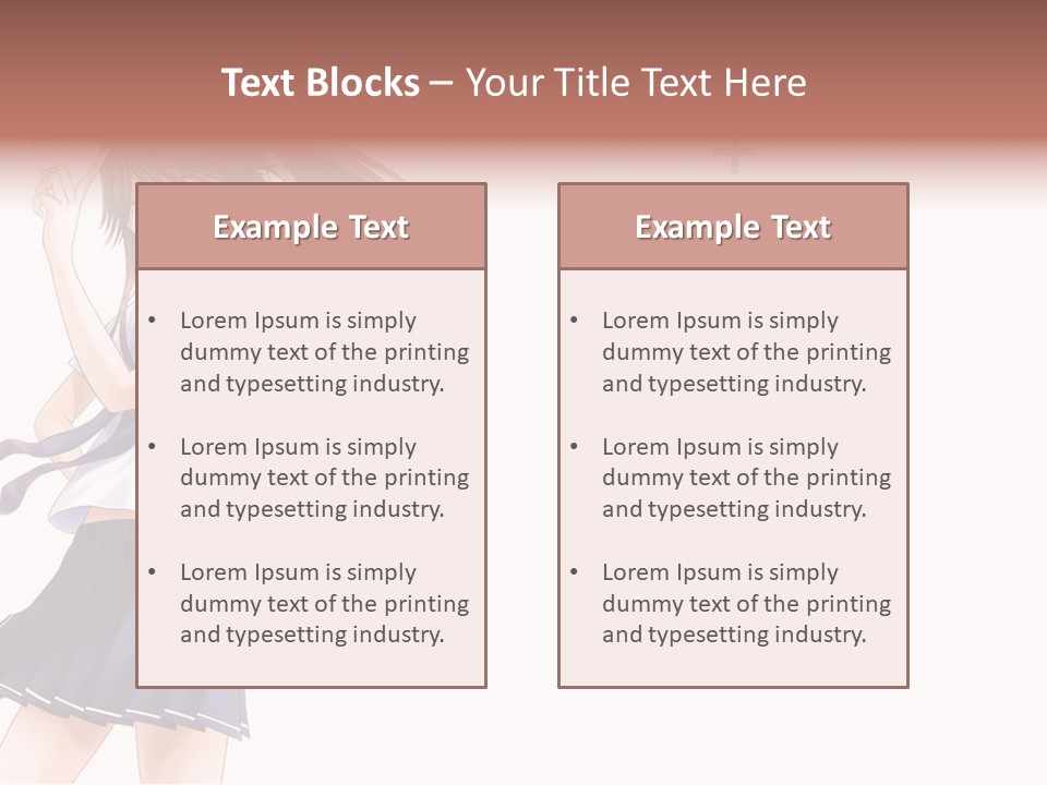 A Girl With Long Hair Is Standing In Front Of A White Background PowerPoint Template