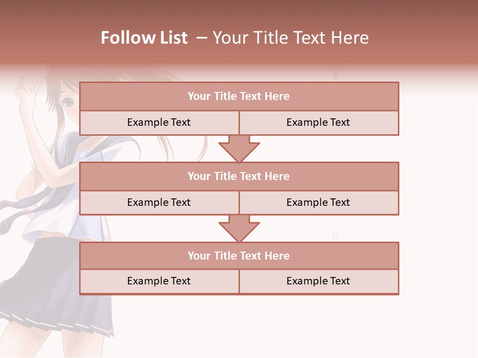 A Girl With Long Hair Is Standing In Front Of A White Background PowerPoint Template