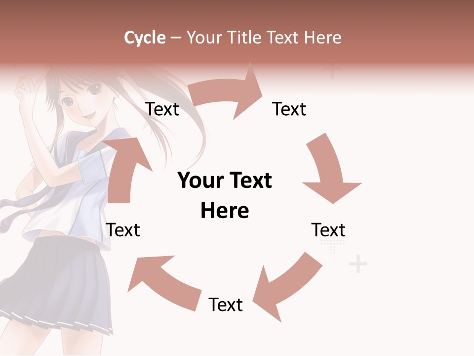 A Girl With Long Hair Is Standing In Front Of A White Background PowerPoint Template