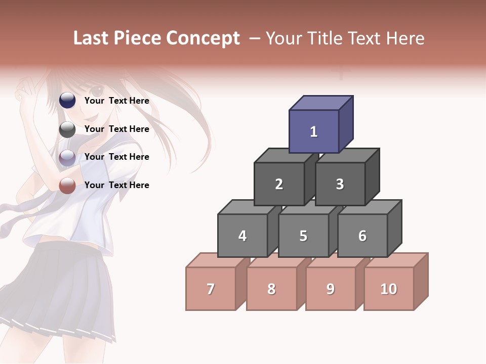 A Girl With Long Hair Is Standing In Front Of A White Background PowerPoint Template