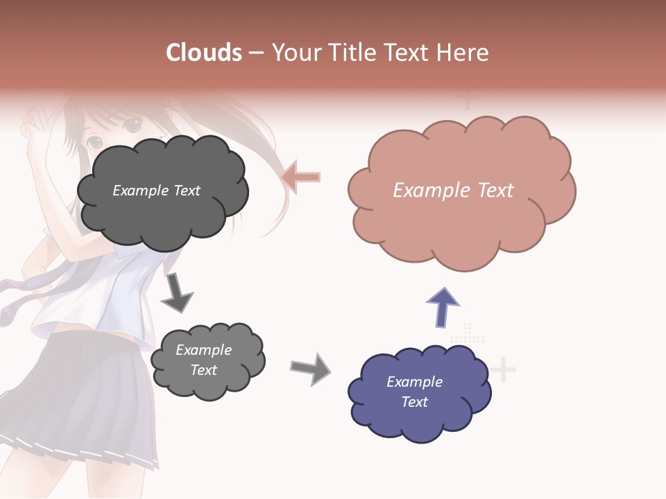 A Girl With Long Hair Is Standing In Front Of A White Background PowerPoint Template