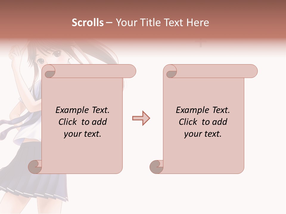 A Girl With Long Hair Is Standing In Front Of A White Background PowerPoint Template