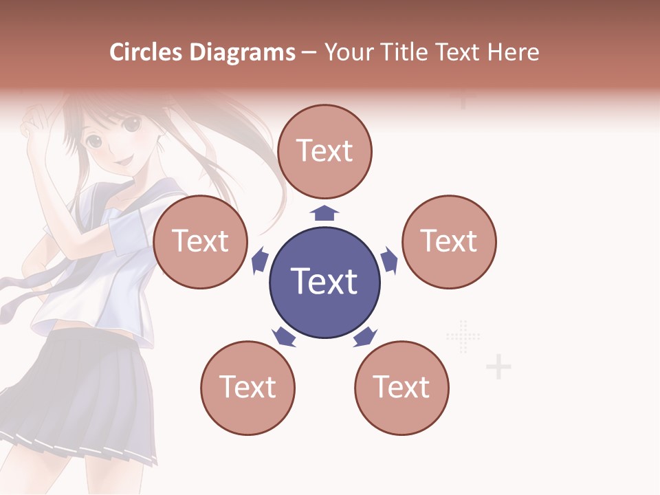 A Girl With Long Hair Is Standing In Front Of A White Background PowerPoint Template