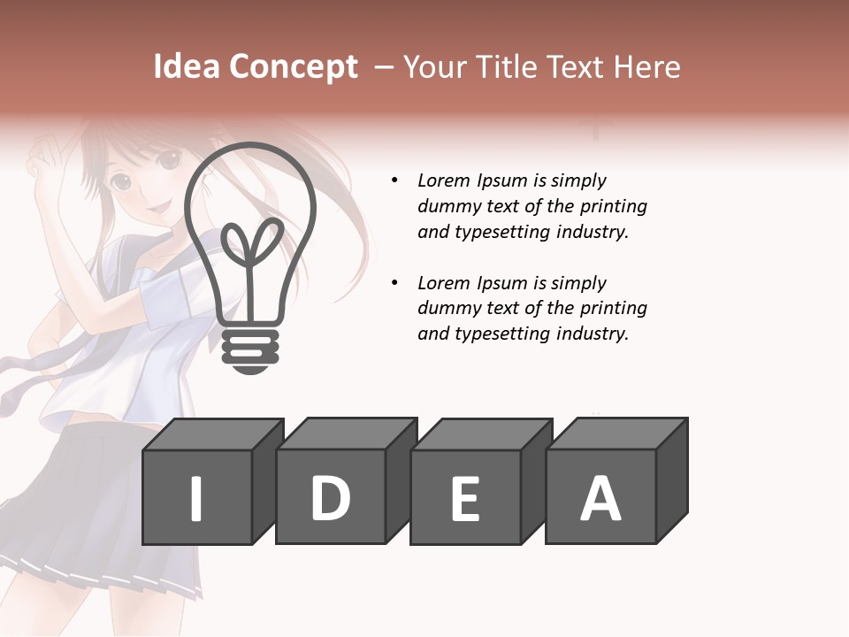 A Girl With Long Hair Is Standing In Front Of A White Background PowerPoint Template