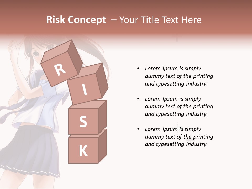 A Girl With Long Hair Is Standing In Front Of A White Background PowerPoint Template