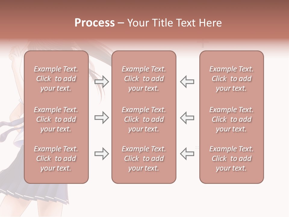 A Girl With Long Hair Is Standing In Front Of A White Background PowerPoint Template