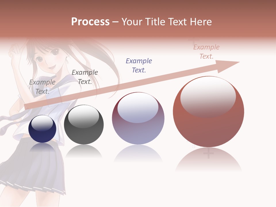 A Girl With Long Hair Is Standing In Front Of A White Background PowerPoint Template