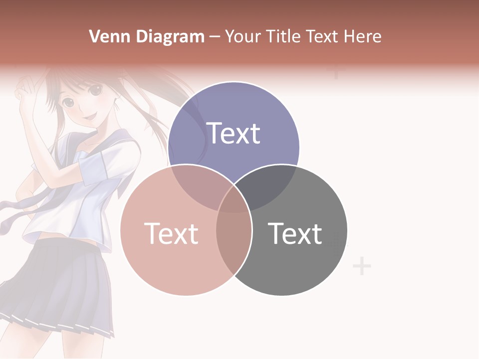 A Girl With Long Hair Is Standing In Front Of A White Background PowerPoint Template