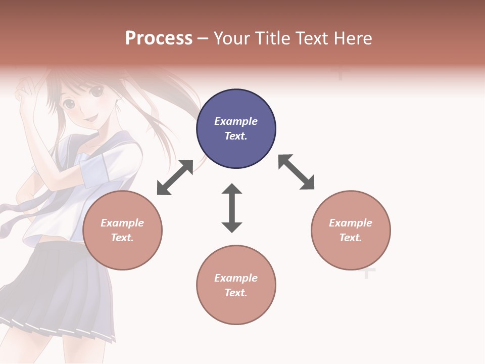 A Girl With Long Hair Is Standing In Front Of A White Background PowerPoint Template