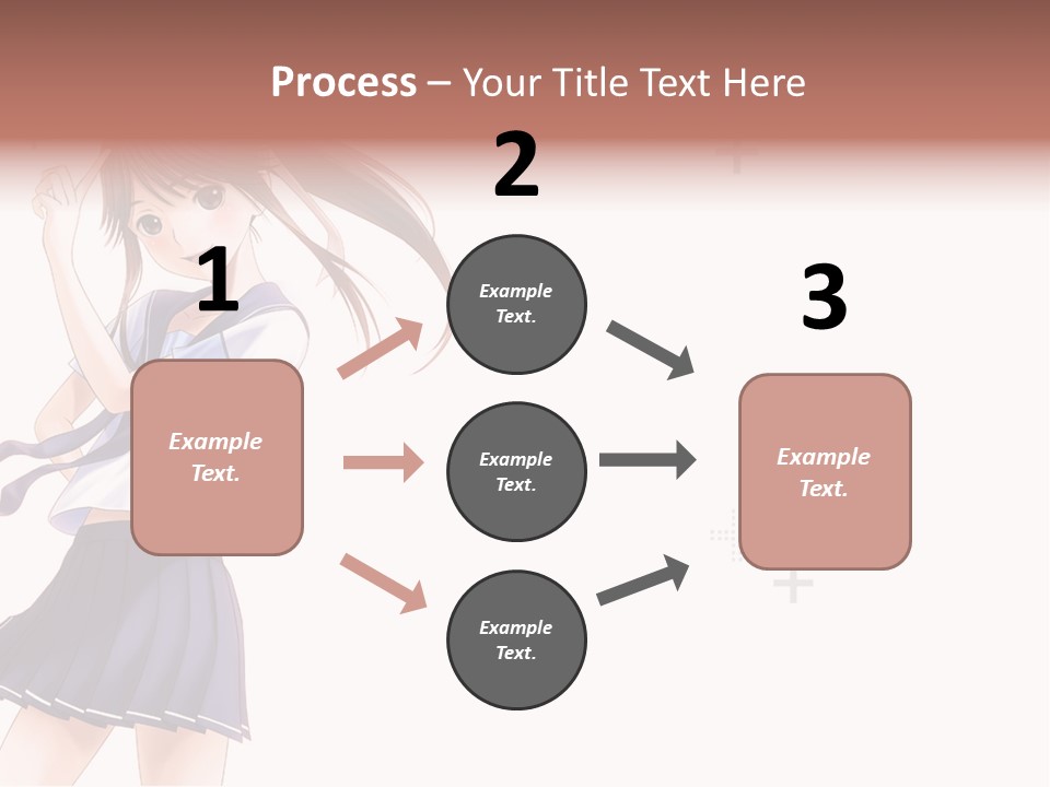 A Girl With Long Hair Is Standing In Front Of A White Background PowerPoint Template