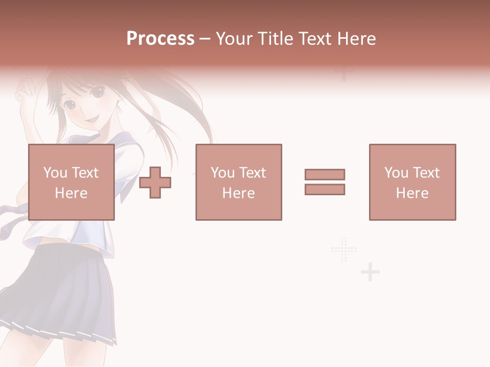 A Girl With Long Hair Is Standing In Front Of A White Background PowerPoint Template