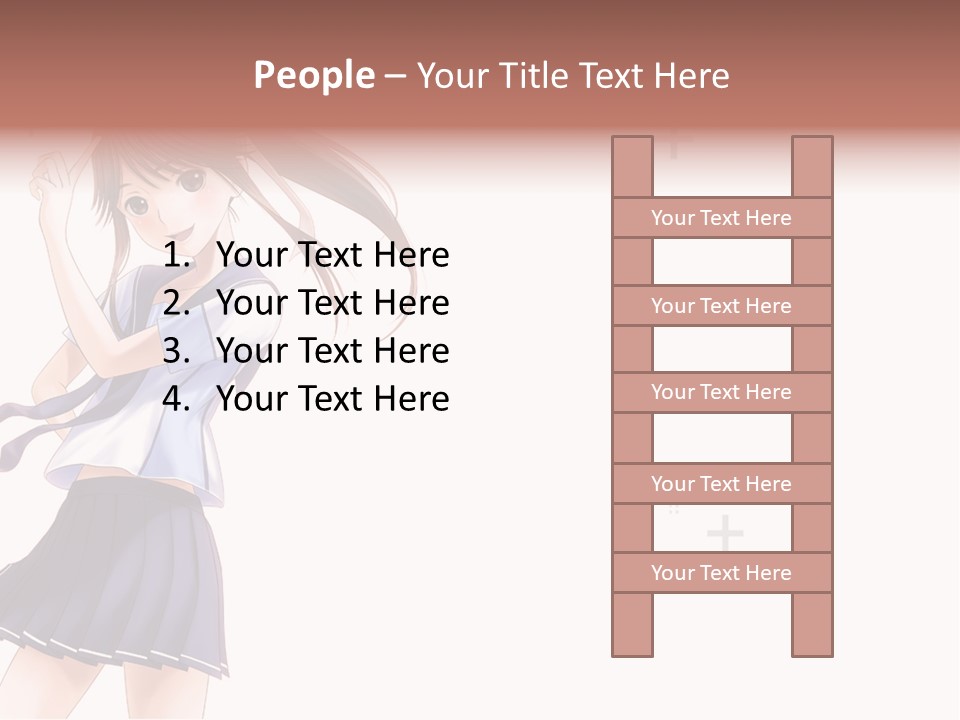 A Girl With Long Hair Is Standing In Front Of A White Background PowerPoint Template