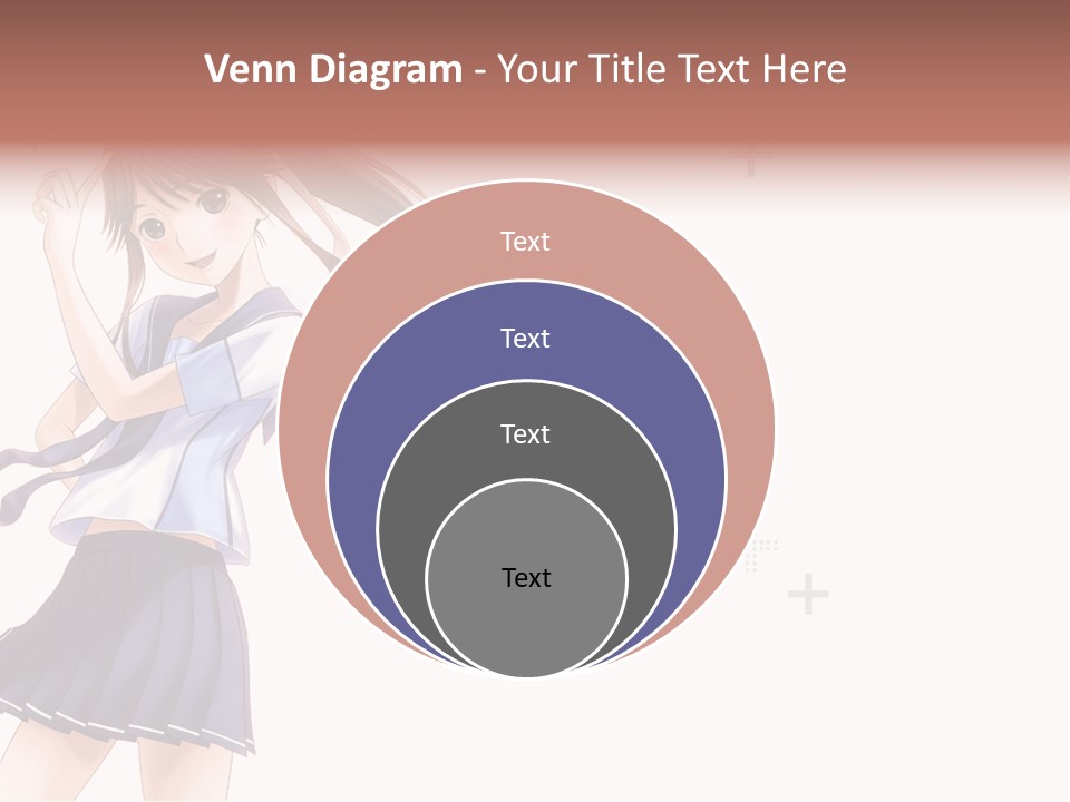 A Girl With Long Hair Is Standing In Front Of A White Background PowerPoint Template