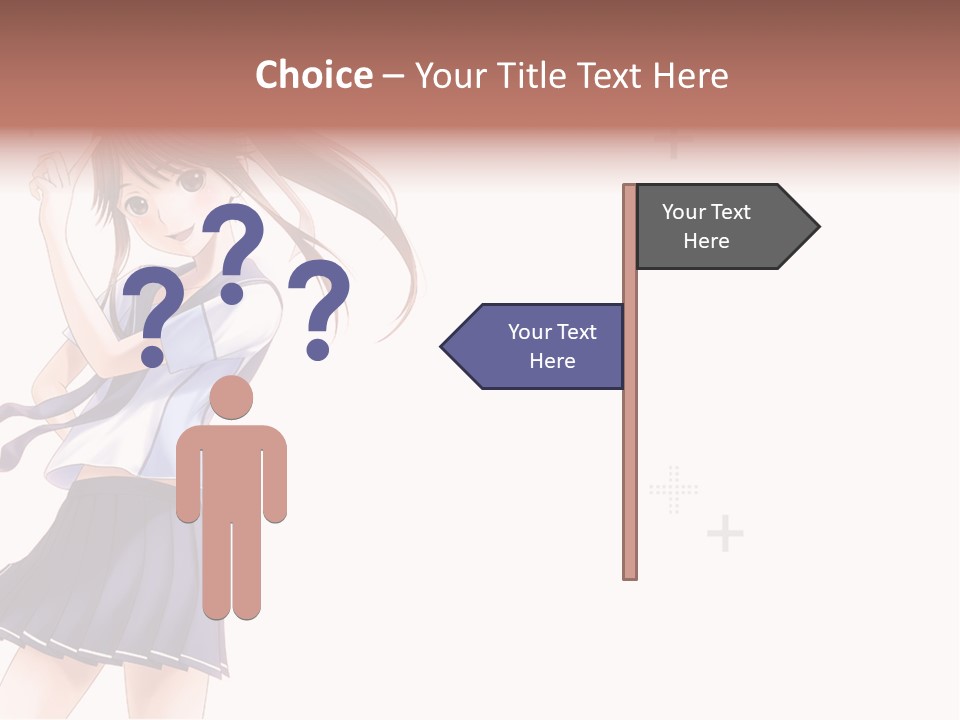 A Girl With Long Hair Is Standing In Front Of A White Background PowerPoint Template