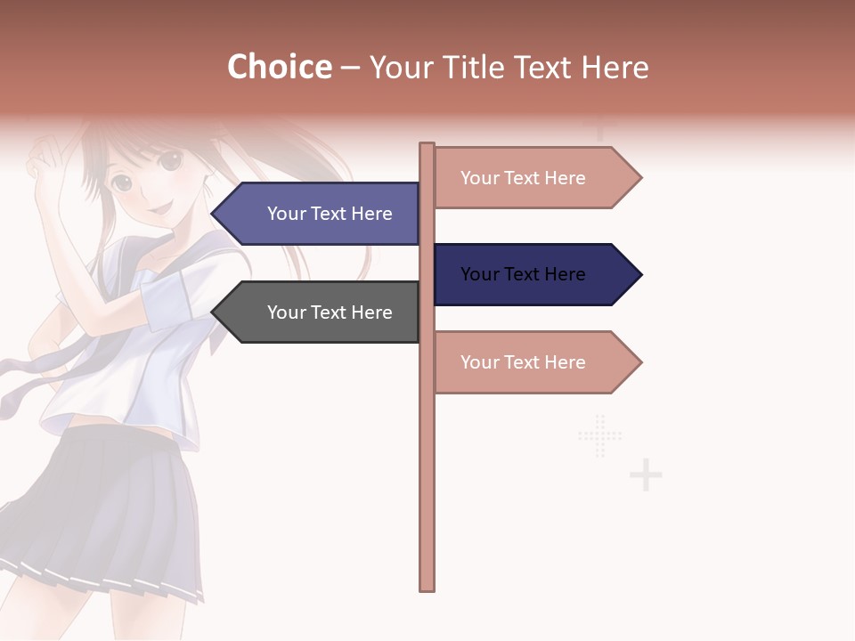 A Girl With Long Hair Is Standing In Front Of A White Background PowerPoint Template