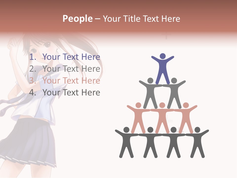 A Girl With Long Hair Is Standing In Front Of A White Background PowerPoint Template