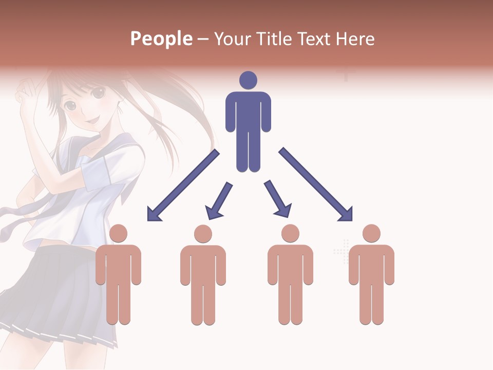 A Girl With Long Hair Is Standing In Front Of A White Background PowerPoint Template