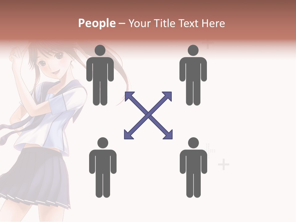 A Girl With Long Hair Is Standing In Front Of A White Background PowerPoint Template