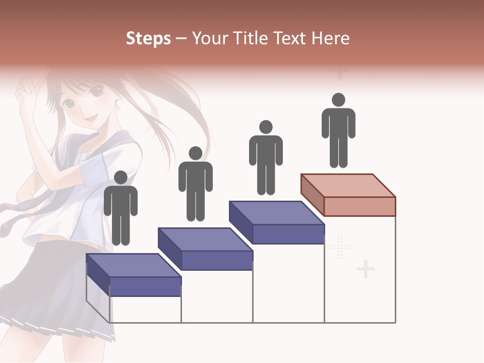 A Girl With Long Hair Is Standing In Front Of A White Background PowerPoint Template