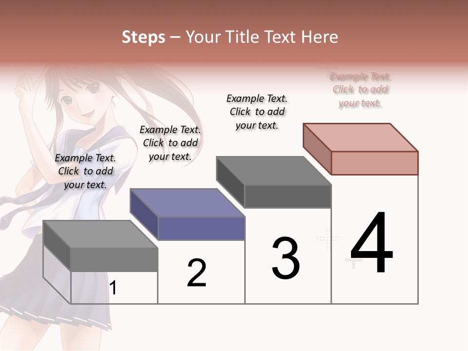 A Girl With Long Hair Is Standing In Front Of A White Background PowerPoint Template