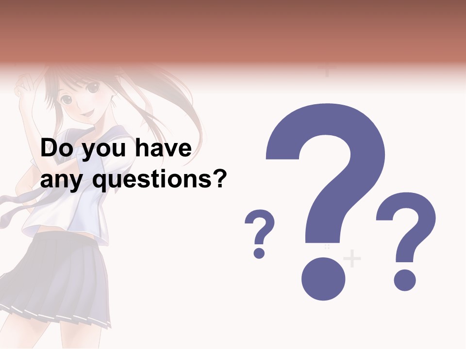 A Girl With Long Hair Is Standing In Front Of A White Background PowerPoint Template